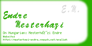 endre mesterhazi business card